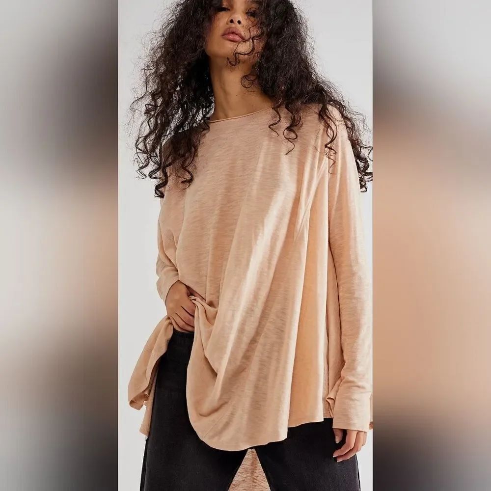 FREE PEOPLE new ARIA top COTTON BLEND in Misty Mink XS NEW